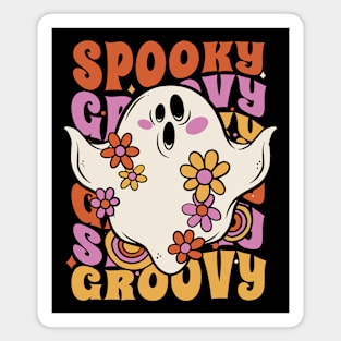 Spooky & Groovy Ghost // Vintage Halloween Spooky Vibes Magnet